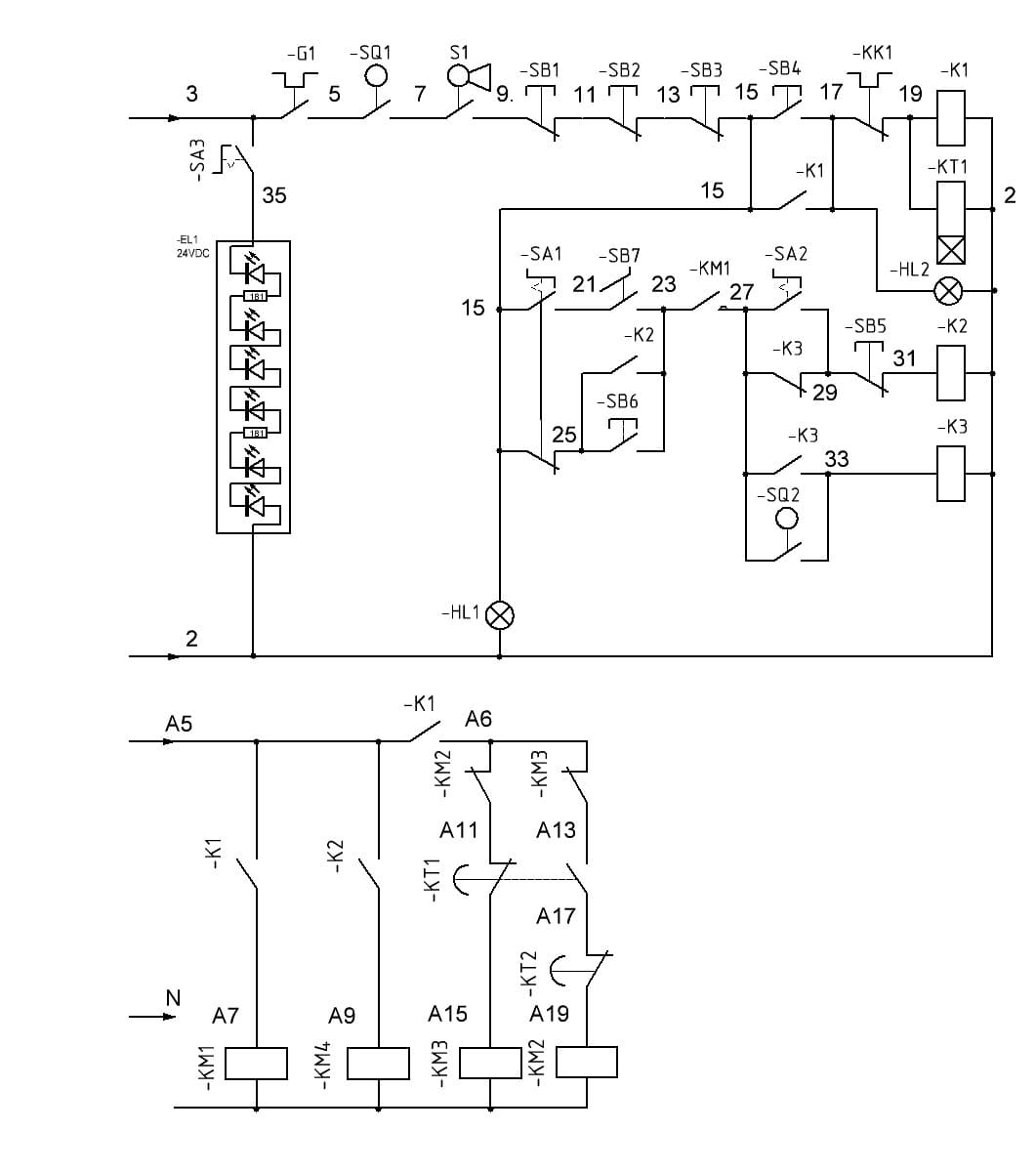 Принципиальная электрическая схема управления ножниц электромеханических МНГ-16 Принципиальная электрическая схема управления ножниц электромеханических МНГ-16
