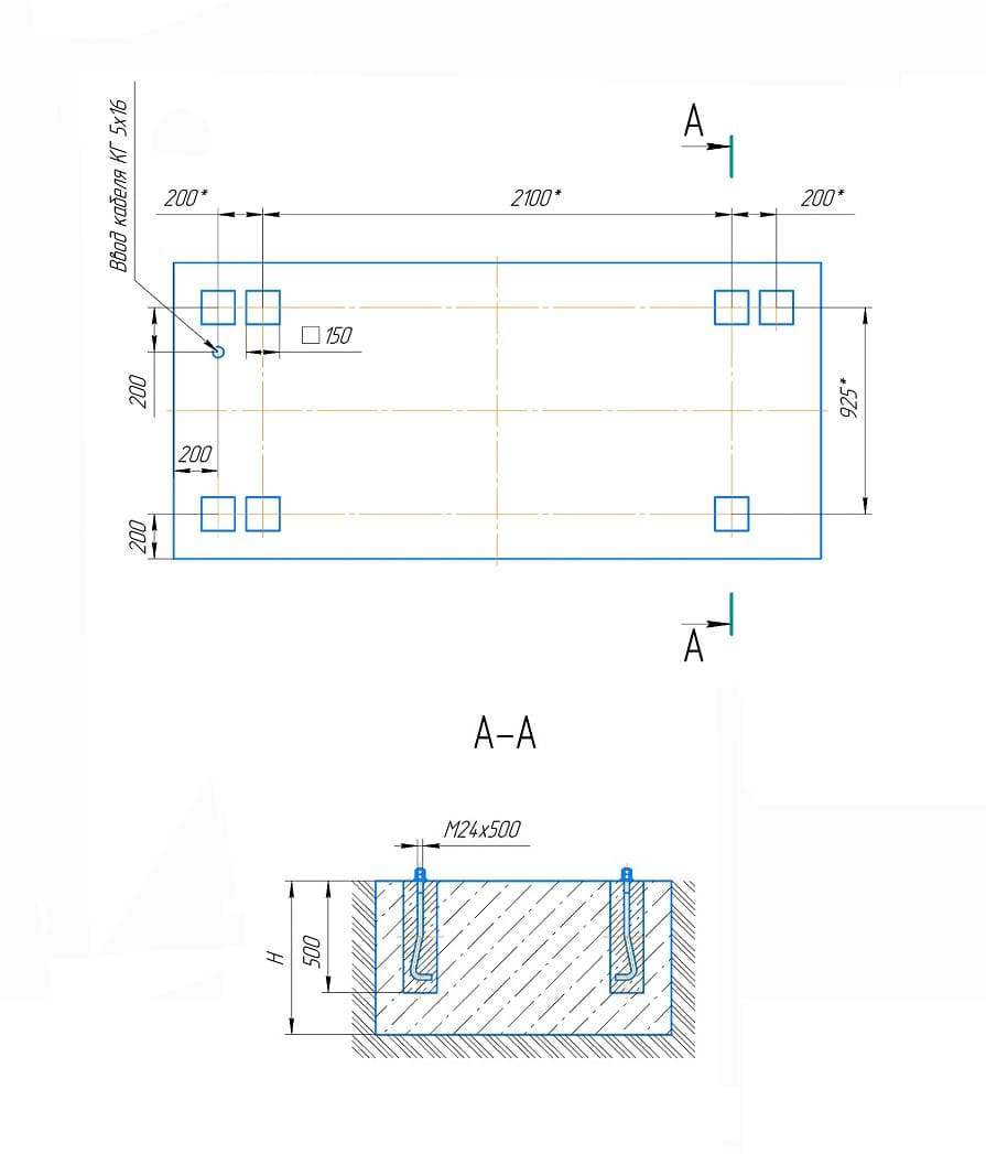 Монтажный чертеж ножниц электромеханических МНГ-16