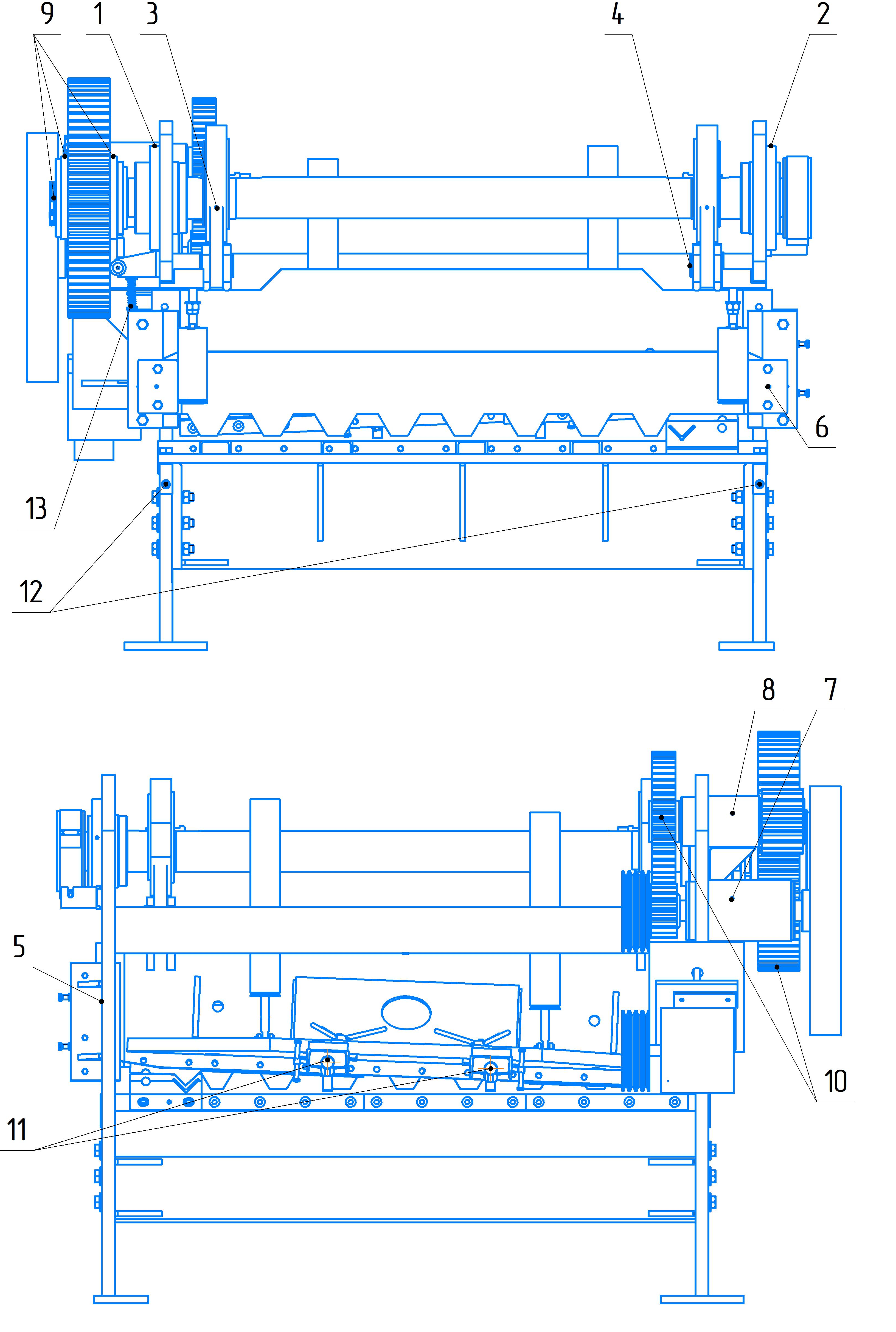 Схема смазки ножниц МНГ16х2500