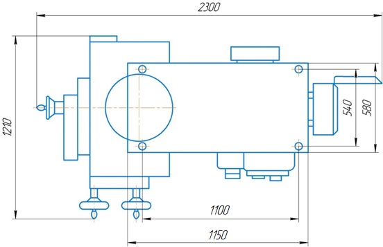 Вид долбежного станка 7А420 станка в плане