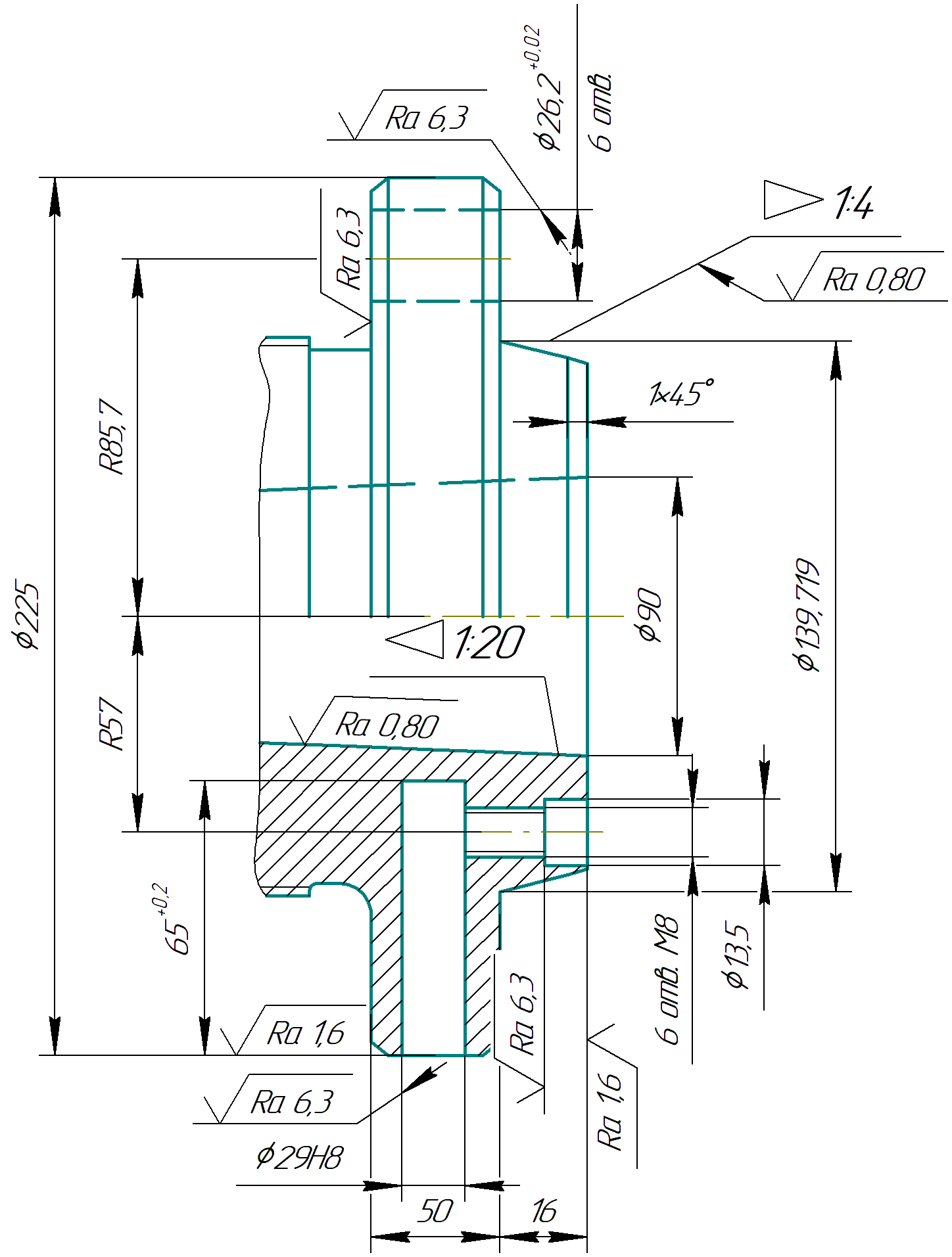 Конструкция переднего конца шпинделя