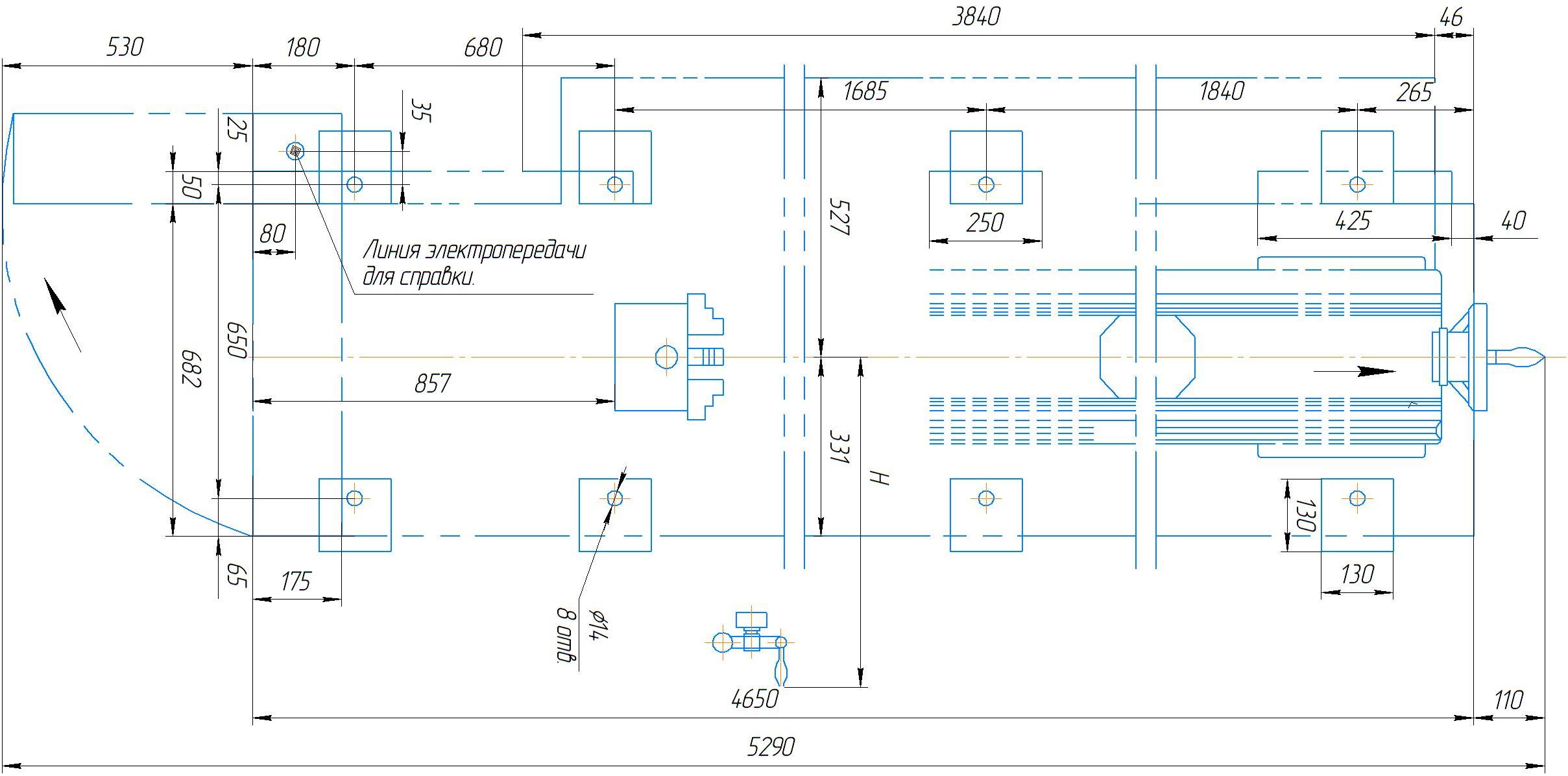 Установка токарно-винторезного станка 1М63Н.01