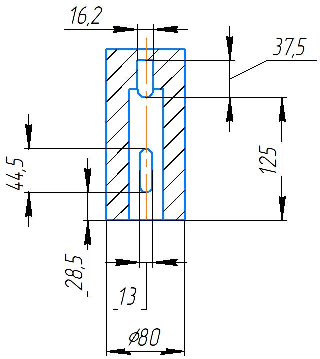 Эскиз шпинделя 2А554