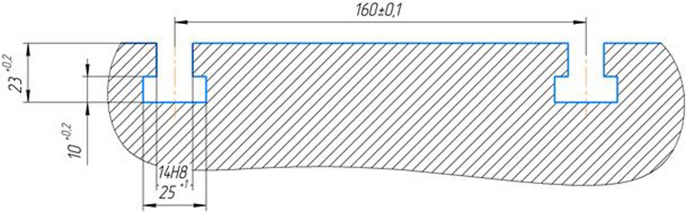 Эскиз Т-образных пазов