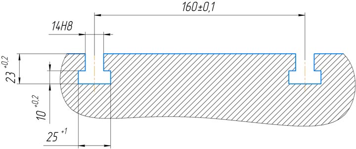 Эскиз Т-образных пазов 2С125МП