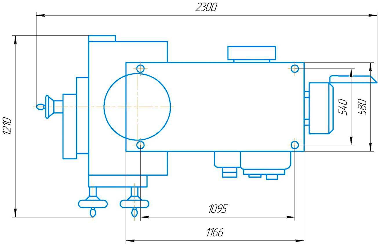 Вид долбежного станка 7А420 станка в плане