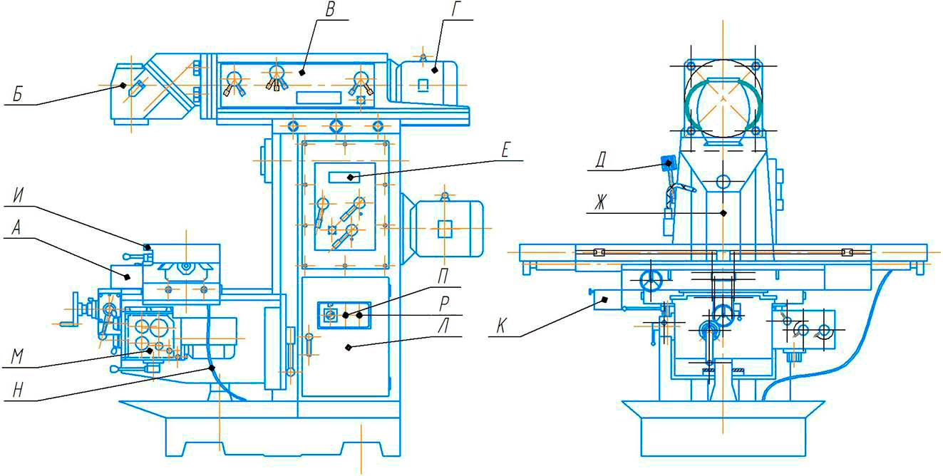Устройство широкоуниверсального  фрезерного станка ФУ-1320/360