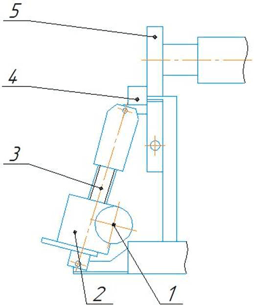 Механизм наклона откидной опоры листогиба ИБ 2424