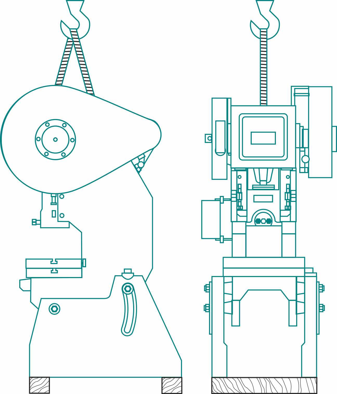 Схема строповки однокривошипного механического пресса К2318Б