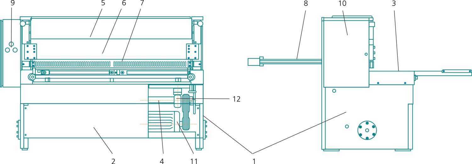 Составные части ножниц  гильотинных электромеханических МНГ 2,5х2500