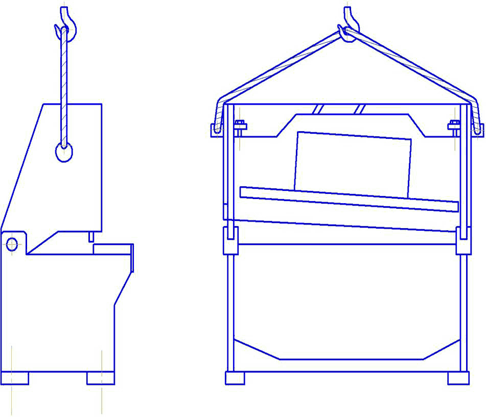 Схема строповки пневматических гильотинных ножниц НА3214