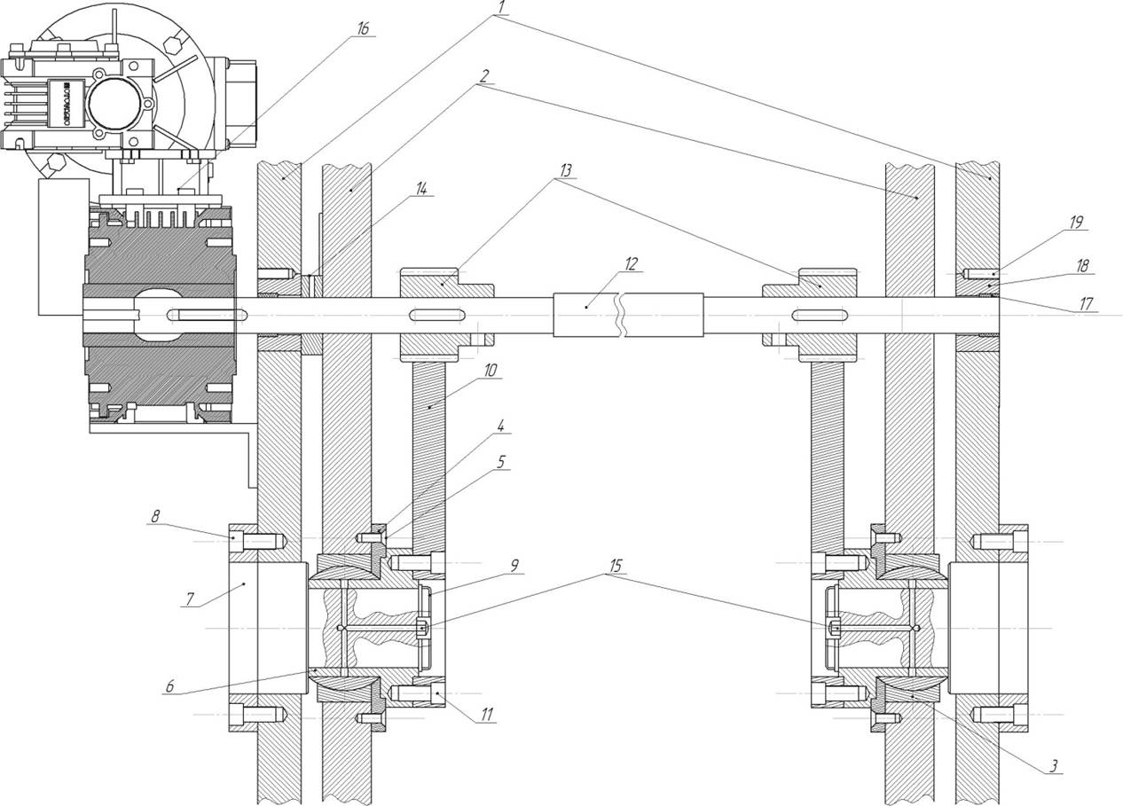 Механизм регулировки зазора гильотинных ножниц НГ3316.25