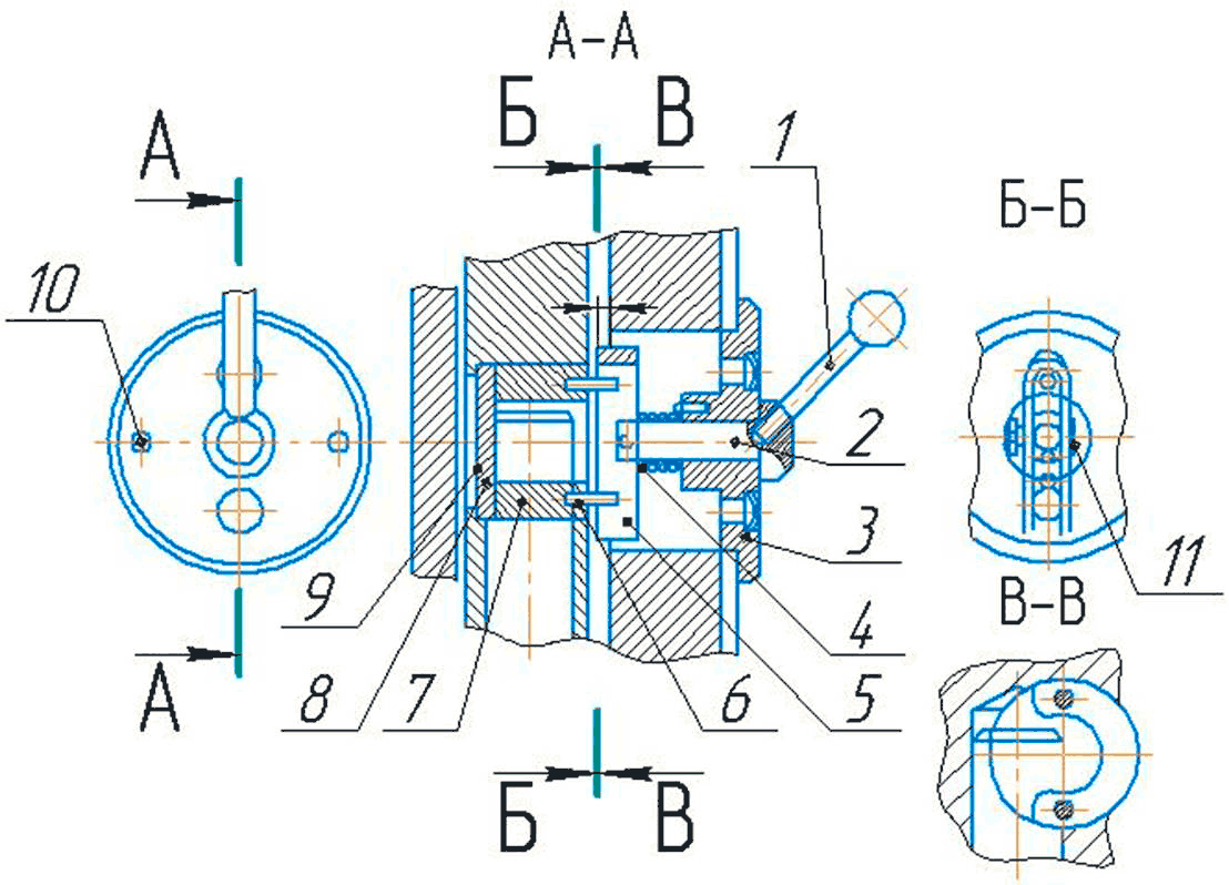 Механизм центрирования пресс-ножниц комбинированных НВ5224