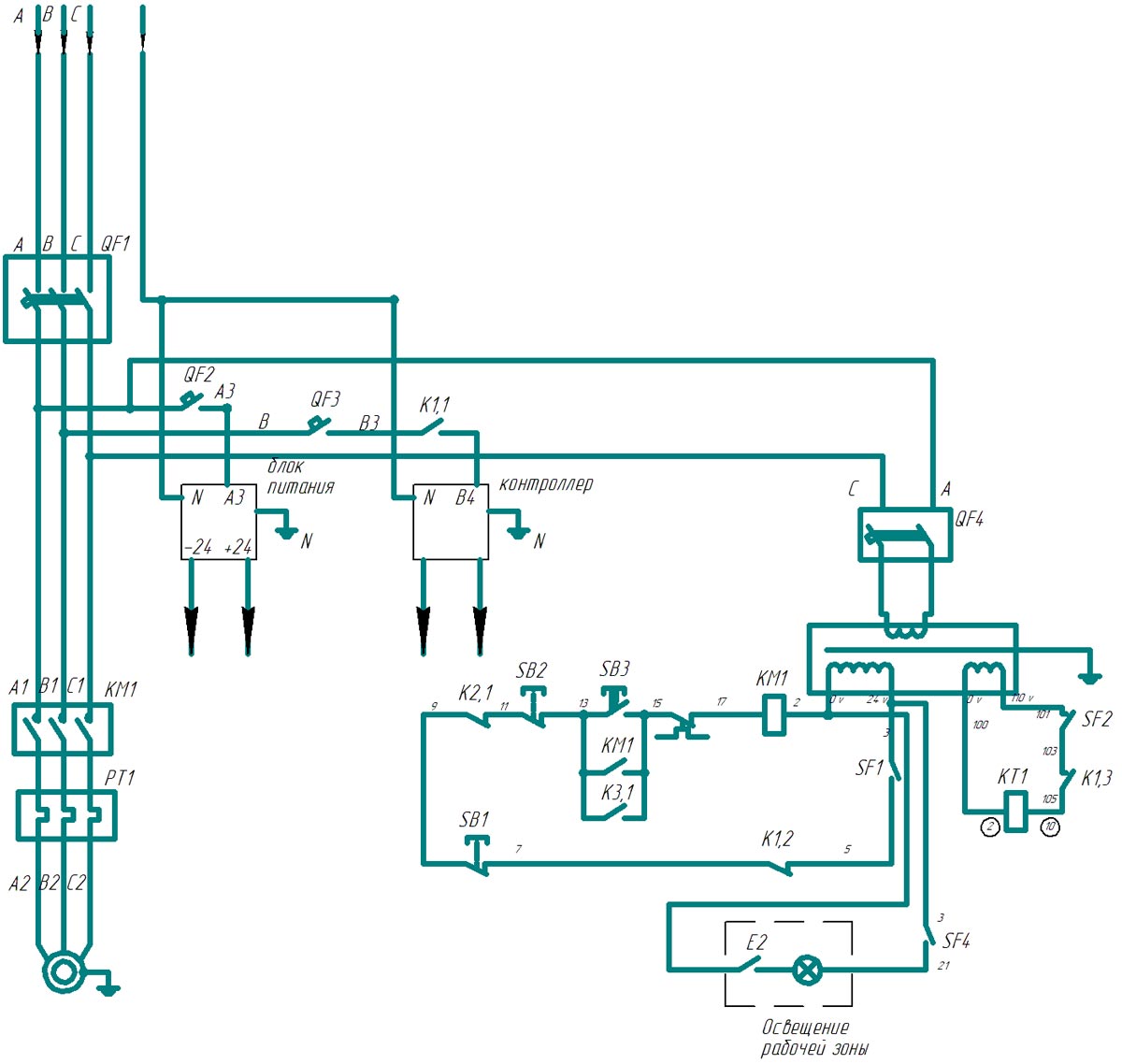 Схема электрическая гидравлического пресса П6320Б