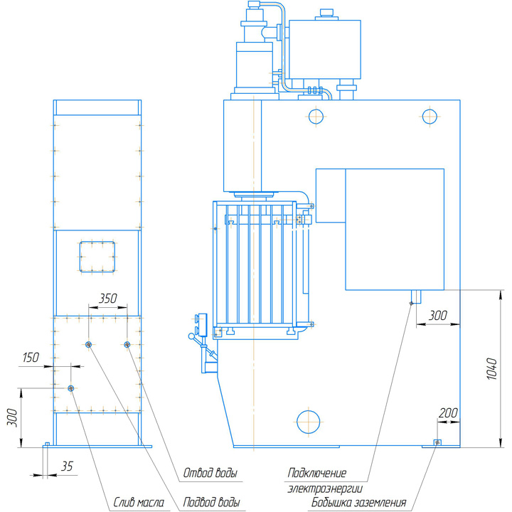 Места подключения пресса П6328Б, П6328