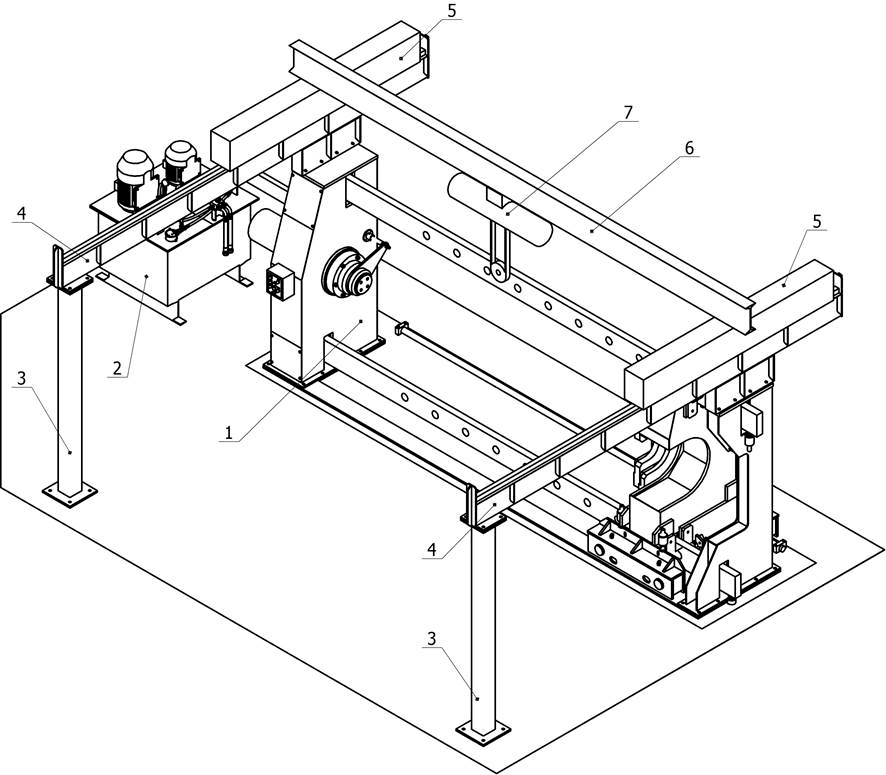Общий вид гидравлического насадночного пресса ПК6738