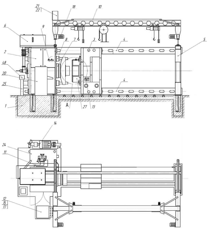 Общий вид гидравлического насадночного пресса ПК6738-СДТ16