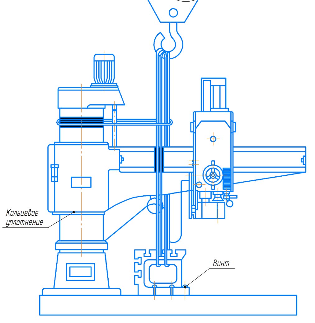 Схема строповки станка РС-80МП