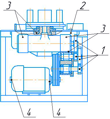 Схема смазки станка CГА-1 (УГА-40)